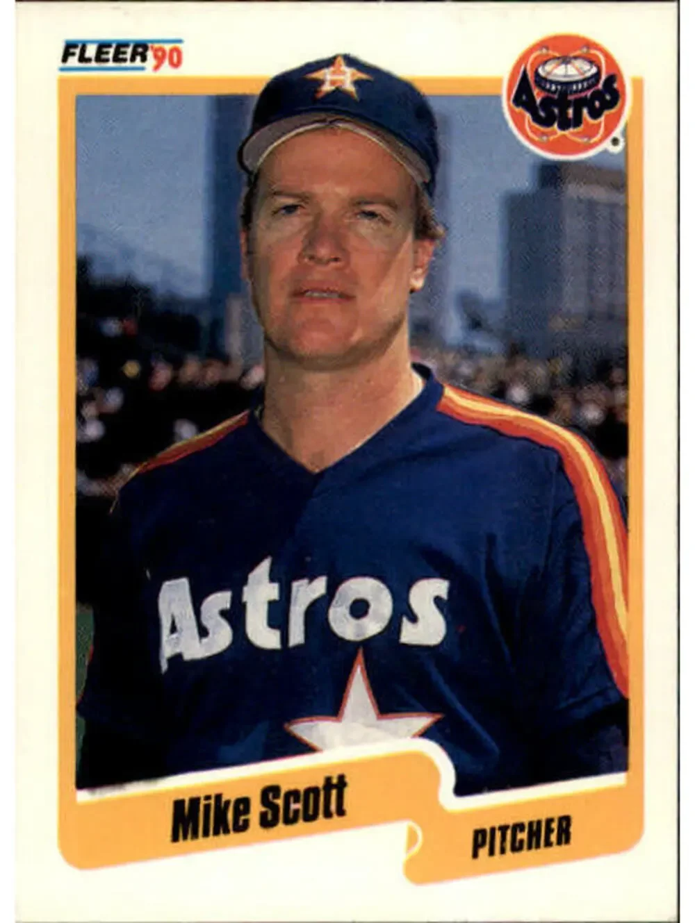 1990 Mike Scott Fleer Baseball Card #237